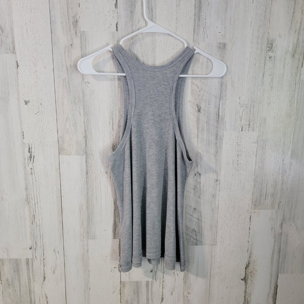 Free People Gray Ribbed Racerback Tank Top - Picture 5 of 5